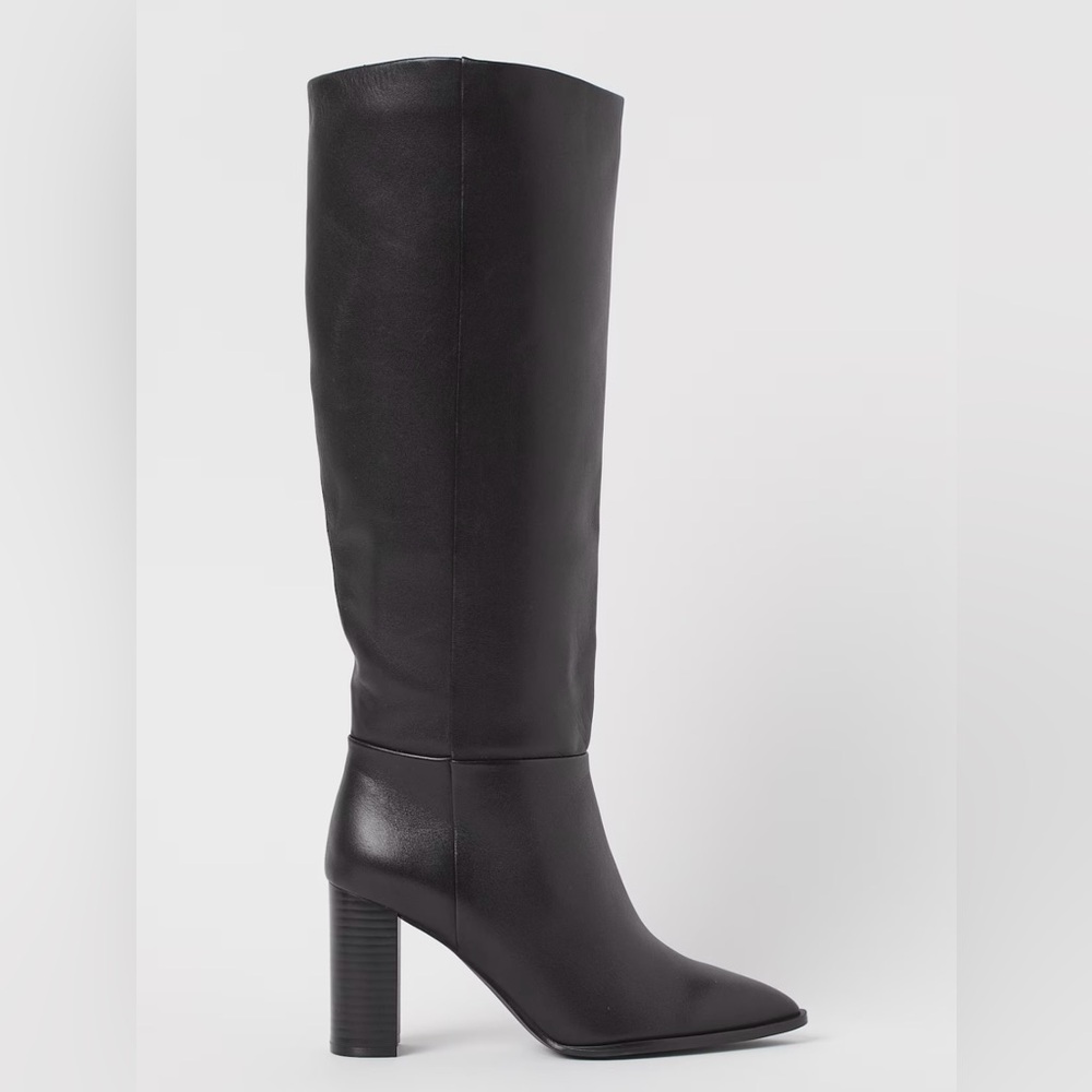 H&M Knee High Leather Boots NWT